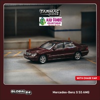 Tarmac Works Global 64 - Mercedes-Benz S 55 AMG Bordeaux Red Metallic