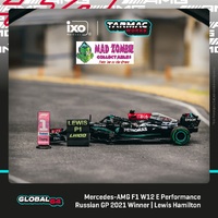 Tarmac Works 1/64 Global 64 - Mercedes-AMG F1 W12 E Performance Russian Grand Prix 2021 Winner 100th Win – Lewis Hamilton