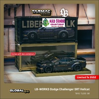 Tarmac Works Global 64 - Dodge Challenger SRT Hellcat Black Metallic with 2 containers - (PRE-ORDER)