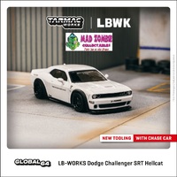 Tarmac Works 1/64 - LB-WORKS Dodge Challenger SRT Hellcat White  Lamley Special Edition