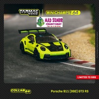 Tarmac Works x Minichamps 1/64 Collab 64 -  Porsche 911 (992) GT3 RS – Acid Green – Limited to 999 pcs World Wide