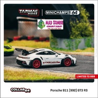 Tarmac Works x Minichamps 1/64 Collab 64 -  Porsche 911 (992) GT3 RS – White – Limited to 999 pcs World Wide