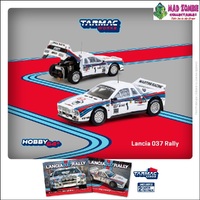 Tarmac Works Hobby 64 - Lancia 037 Rally Rally Monte Carlo 1983 Winner W. Rohrl / C. Geistdorfer Model Car + Trading Cards Combo Set (PRE-ORDER)