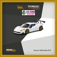 Tarmac Works Hobby 64 1/64 Scale - Ferrari 458 Italia GT3 White (PRE-ORDER)