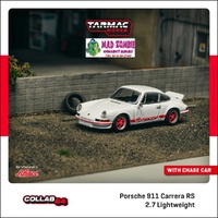 Tarmac Works Global 64 - Porsche 911 Carrera RS 2.7 Lightweight White/Red (PRE-ORDER)