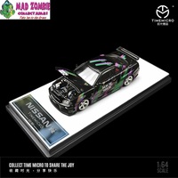 Time Micro 1/64 Scale - Nissan Skyline GTR R34 Openable Bonnet HKS Black - (Limited to 999 Pieces World Wide)
