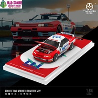 Time Micro 1/64 Scale - Nissan Skyline GTR R32 White & Red Uni Jecs Racing Livery