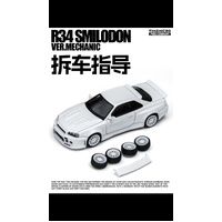 Time Micro - Skyline R34 Smilodon White Mechanic Ver - (Pre-Order)