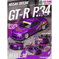 Time Micro - Skyline GT-R R34 - Drift Flame Purple - (PRE-ORDER)