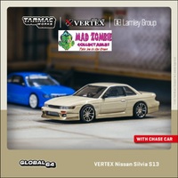 Tarmac Works Global 64 1/64 - Nissan Silvia S13 White / Gold Lamley Special Edition