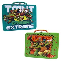 TMNT Large Embossed Carry All Tin Lunch Box Case