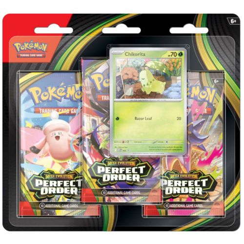 Pokemon TCG Mega Evolutions 3 Perfect Order Three Booster Blister