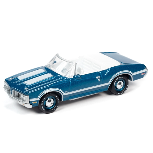 Johnny Lightning 1:64 Classic Gold Release 2 Version A - 1970 Oldsmobile 442 Convertible (Agean Aqua)