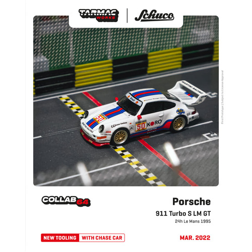 Tarmac Works Collab 64 - Porsche 911 Turbo S LM GT 24H Le Mans 19950 #50 - Collab with Schuco