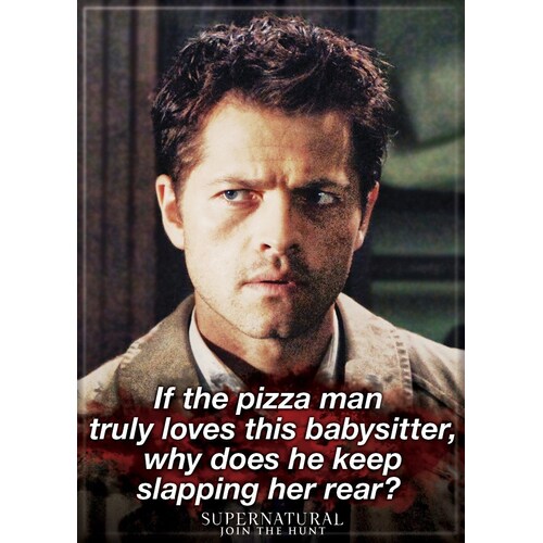 Supernatural Refrigerator Magnet - Castiel Pizza Man 