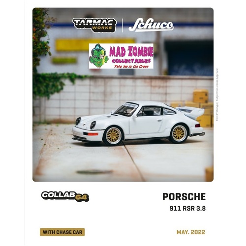 Tarmac Works Collab 64 - Porsche 911 RSR 3.8  White 