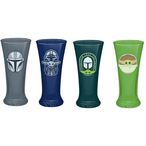 Star Wars the Mandalorian Coloured Glasses Set of 4