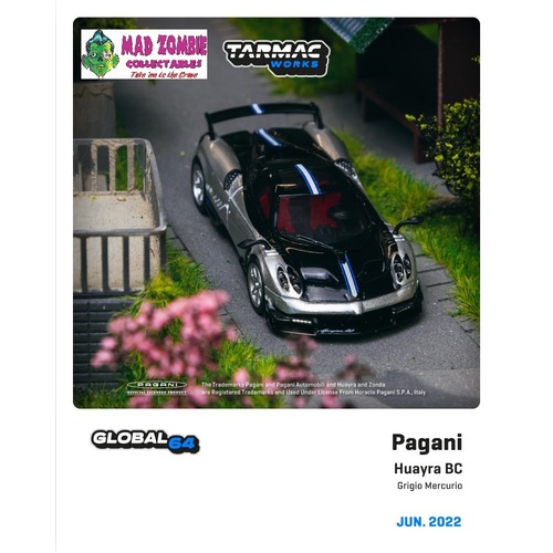 Tarmac Works Global 64 - Pagani Huayra BC Grigio Mercurio