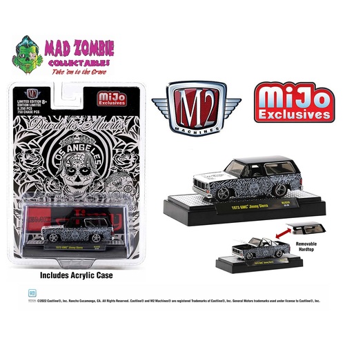 M2 Machines Mijo Exclusives - 1973 Chevrolet GMC Jimmy Sierra ” Dias De Los Muertos ” 2022 Limited Edition
