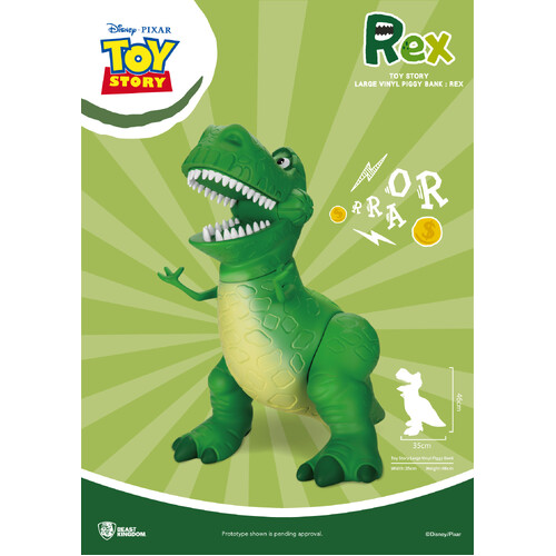 Toy Story Rex Large Vinyl Piggy Money Bank