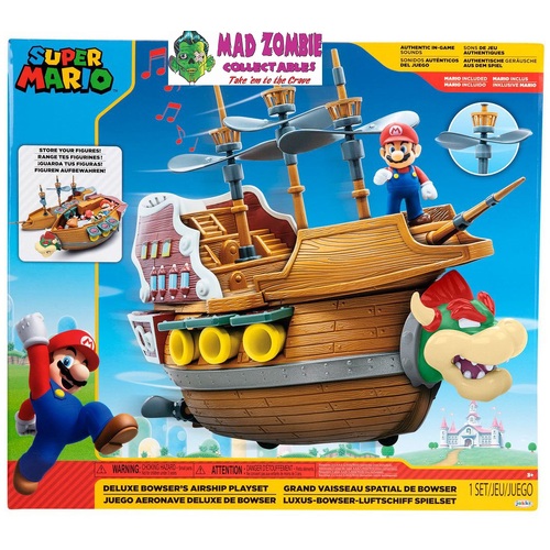 World of Nintendo Super Mario Deluxe Bowsers Ship Playset