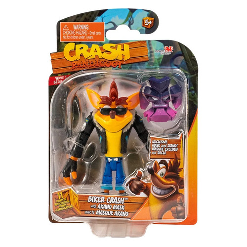 Crash Bandicoot 4.5” Action Figure (Wave 1) - Biker Crash With Akano Mask