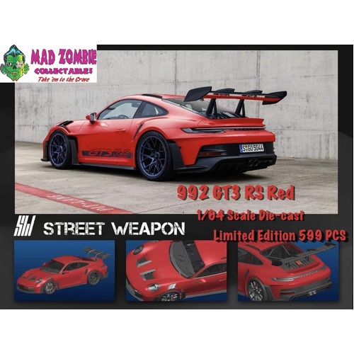 Street Weapon 1:64 Scale - Porsche 992 GT3 RS Red 