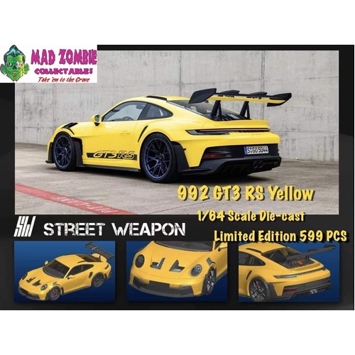 Street Weapon 1:64 Scale - Porsche 992 GT3 RS Yellow 