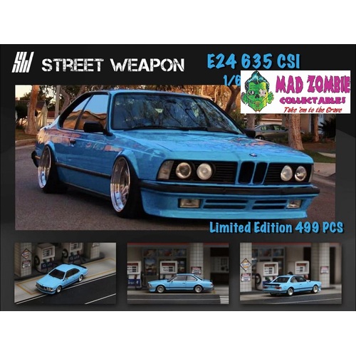 Street Weapon 1:64 Scale - BMW E24 635 CSI Blue - Limited to 499 Pieces World Wide