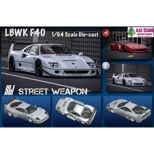 Street Weapon 1:64 Scale - LBWK Ferrari F40 Red or White