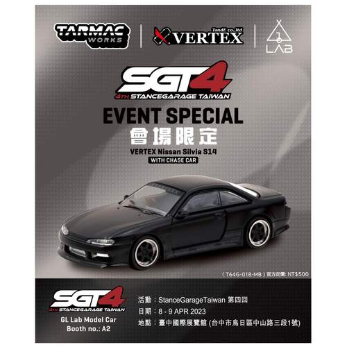 Tarmac Works Global 64 - Vertex Nissan Silvia S14 - Taiwan Exclusive SG4 Event Special