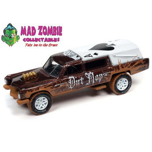 Johnny Lightning 1/64 Street Freaks 2022 Release 2B - Haulin' Hearse (Off Road) (Copper Metallic, White Roof w/Mud)