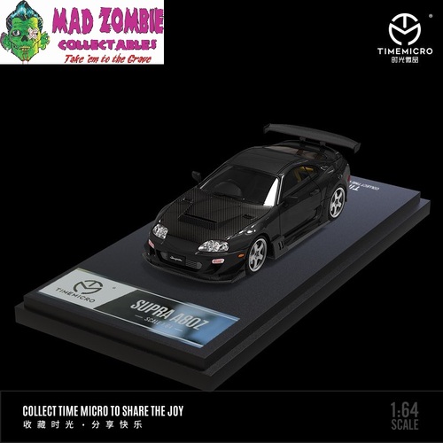 Time Micro 1/64 Scale - Toyota Supra JZA80 Black with Carbon Bonnet