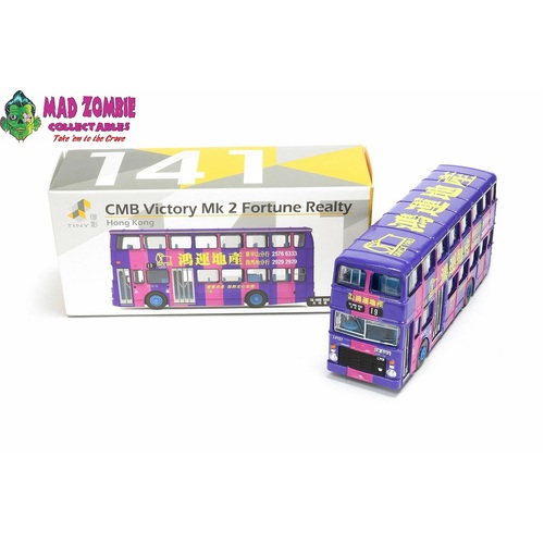 Tiny City HO Scale - Hong Kong CMB Victory Mk2 Fortune Realty 19 Tai Hang Road Diecast Bus