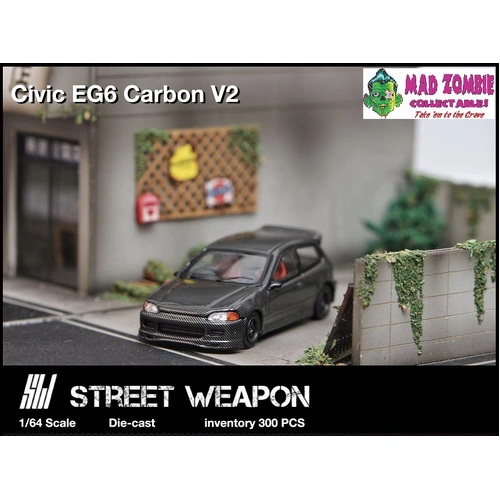 Street Weapon 1/64 Scale - Honda Civic EG6 Full Carbon - Limited to 300 Pieces World Wide