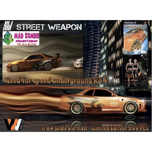 Street Warrior 1/64 Scale - Need for Speed Underground  R34 - Limited to 599 Pieces World Wide