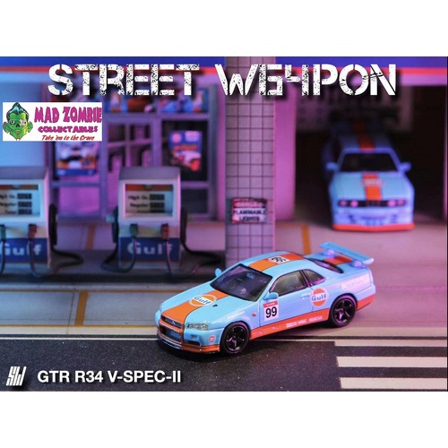 Street Weapon 1/64 Scale - Nissan Skyline GTR R34 V-Spec II Gulf Livery
