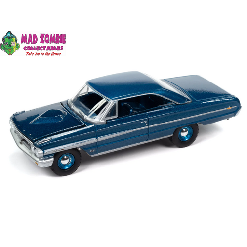 Auto World 1:64 Premium 2023 Release 4B - 1964 Ford Galaxie (Guardsman Blue Poly)