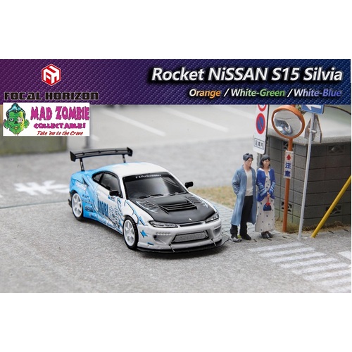 Focal Horizon 1/64 - Nissan Silvia S15 Rocket Bunny White/Blue