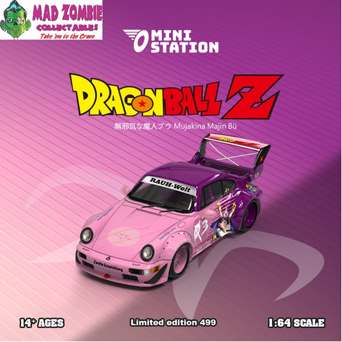 Mini Station 1/64 Scale - Porsche Dragon Ball Z - Pink Purple - (Limited to 499 Pieces World Wide)