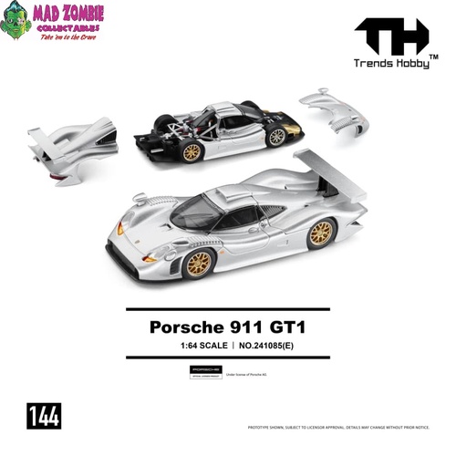 Trend Hobby - 911 GT1 1988 Openable Front & Rear Hood Silver Colour - (PRE-ORDER)