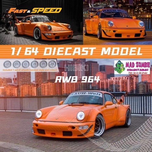 Fast & Speed 1/64 Scale - RWB 964 Hibiki GT Rear Wing Orange