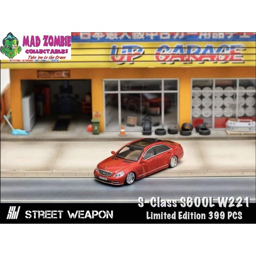 Street Weapon 1/64 Scale - Mercedes S Class S600L W221 Red  - Limited to 399 World Wide