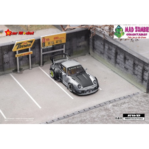 Star Model 1/64 Scale - RWB 993 GT Wing, Rauh-Welt Modified Cyperpunk Silver