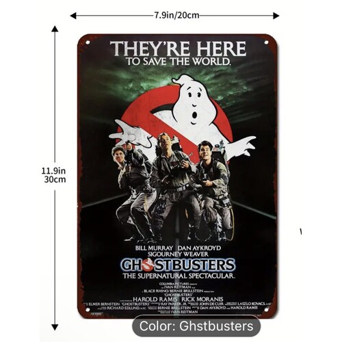 Ghostbusters Cast Tin Sign