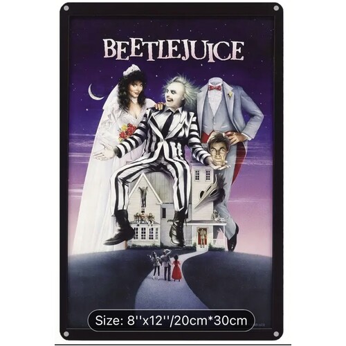 Beetlejuice Tin Sign