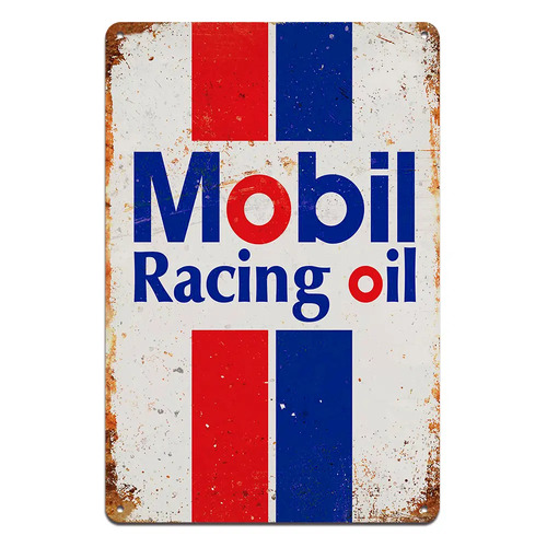 Mobile Racing Oil Tin Sign