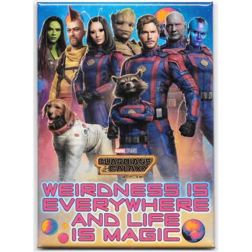 Marvel Guardians of the Galaxy Vol. 3 Refrigerator Magnet - Weirdness Is Everywhere