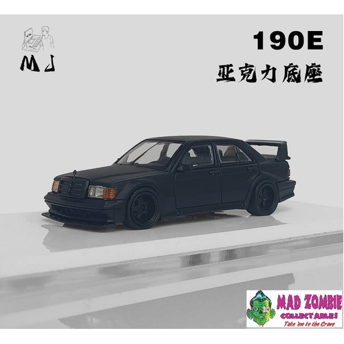 MJ Model 1/64 Scale - 190E W201 2.5-16 Evo Matt Black