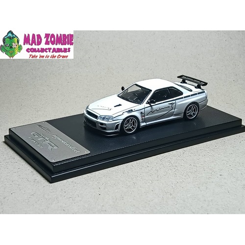 Model Collect 64 1/64 - Skyline GT-R, Mk5 R34 V-SPEC-II White Mines